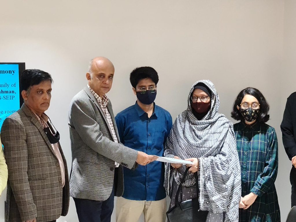 Twenty lakhs taka donation from LFMEAB to the family of late Mr. Md. Mashiur Rahman, Former Chief Coordinator, LFMEAB-SEIP